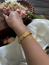 Gold Daily Wear Thin Bangles-3 Dotted-G3506